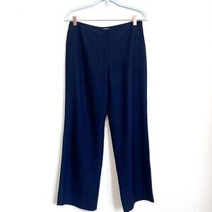 Armani Collezioni Wool Womens‎ Pants Size 6 Black Pinstriped Luxury Minimalist